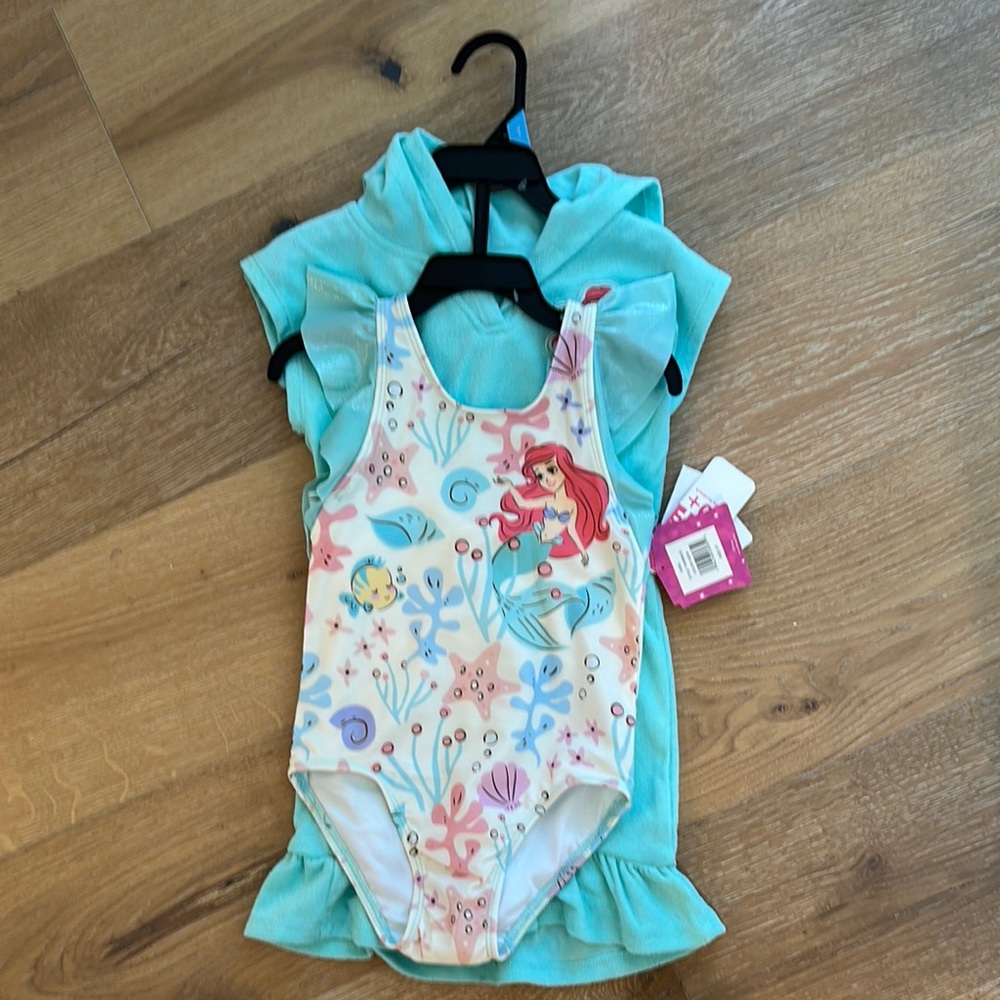 Ariel Themed Swimsuit and Cover-Up Set